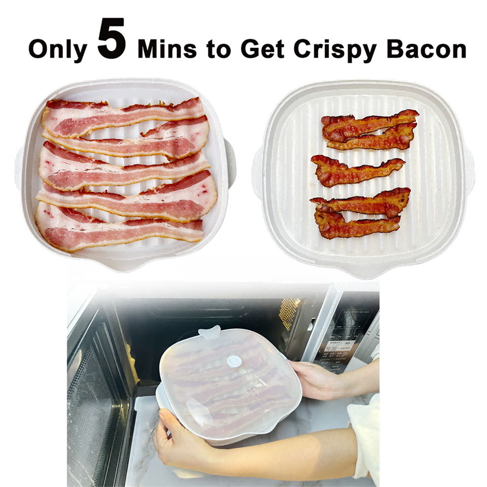 Food Grade PP Material Microwave Bacon Tray