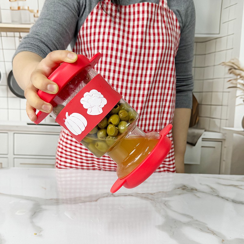 एयरटाइट ढक्कन के साथ अचार जार