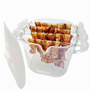 समायोज्य रिक्ति माइक्रोवेव बेकन ग्लास कुकर